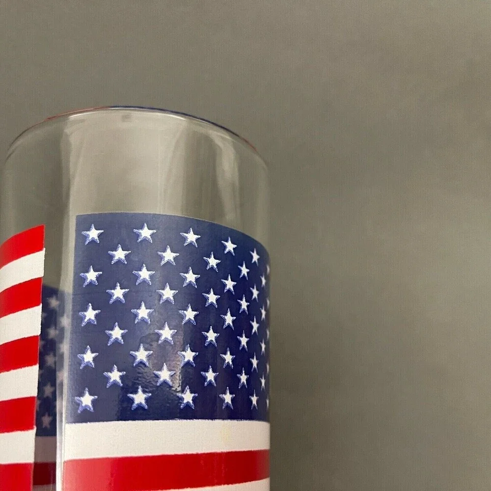 Vintage United States Flag Glass Red White Blue Multicolor 4‎ 7/8